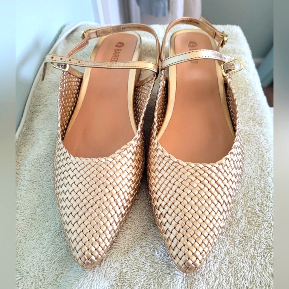 Goldeneye Gold Leather Woven Sandal | 38